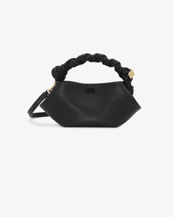 Mini bolso Ganni bou negro grabado